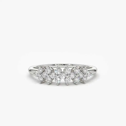 Moissanite Flower Cluster Ring